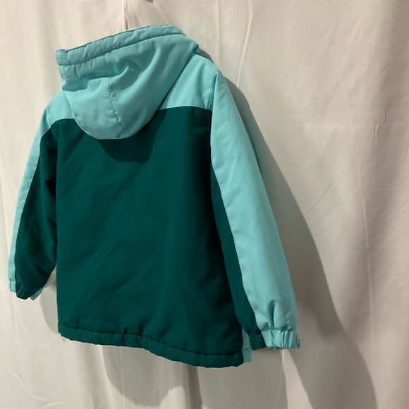 Swiss Tech Girls Winter Coat Double Zipper Size 4/5 XS/XCH Blue/White/Green - Picture 7 of 16